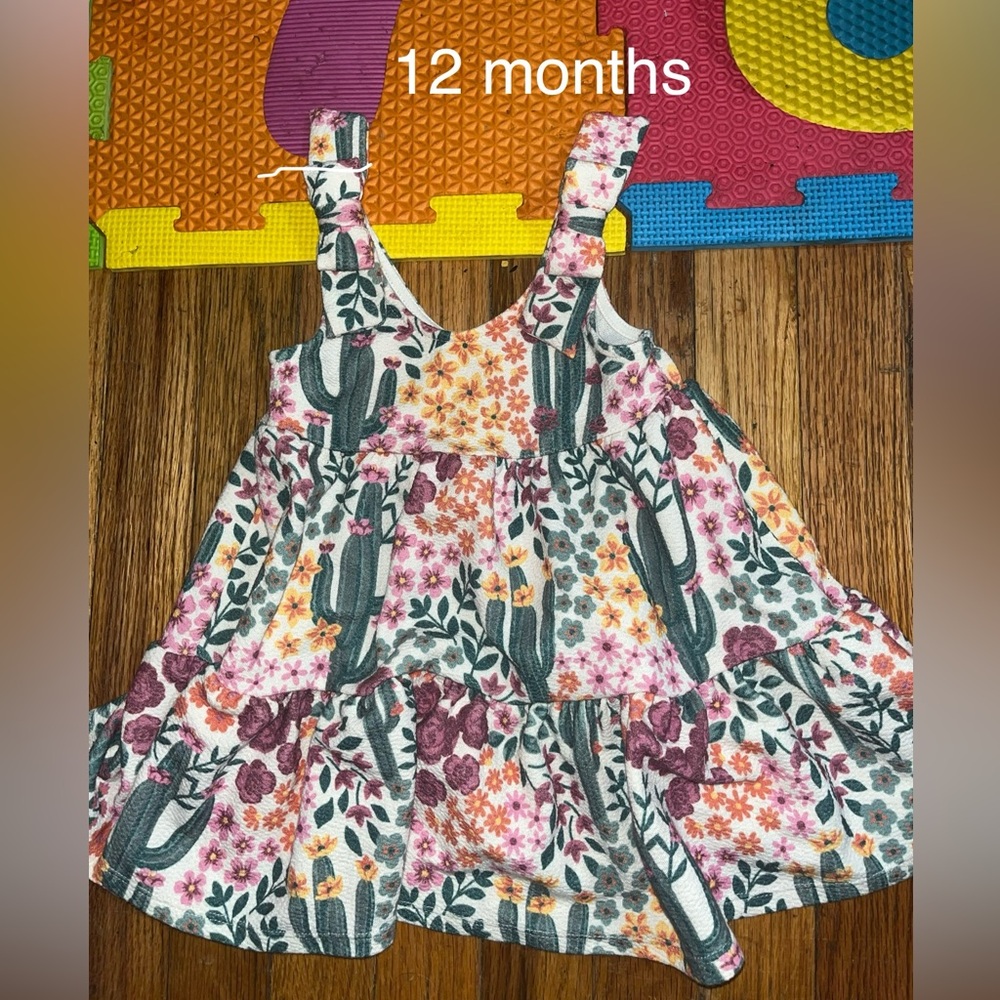 Floral Baby Dress with Cactus Print